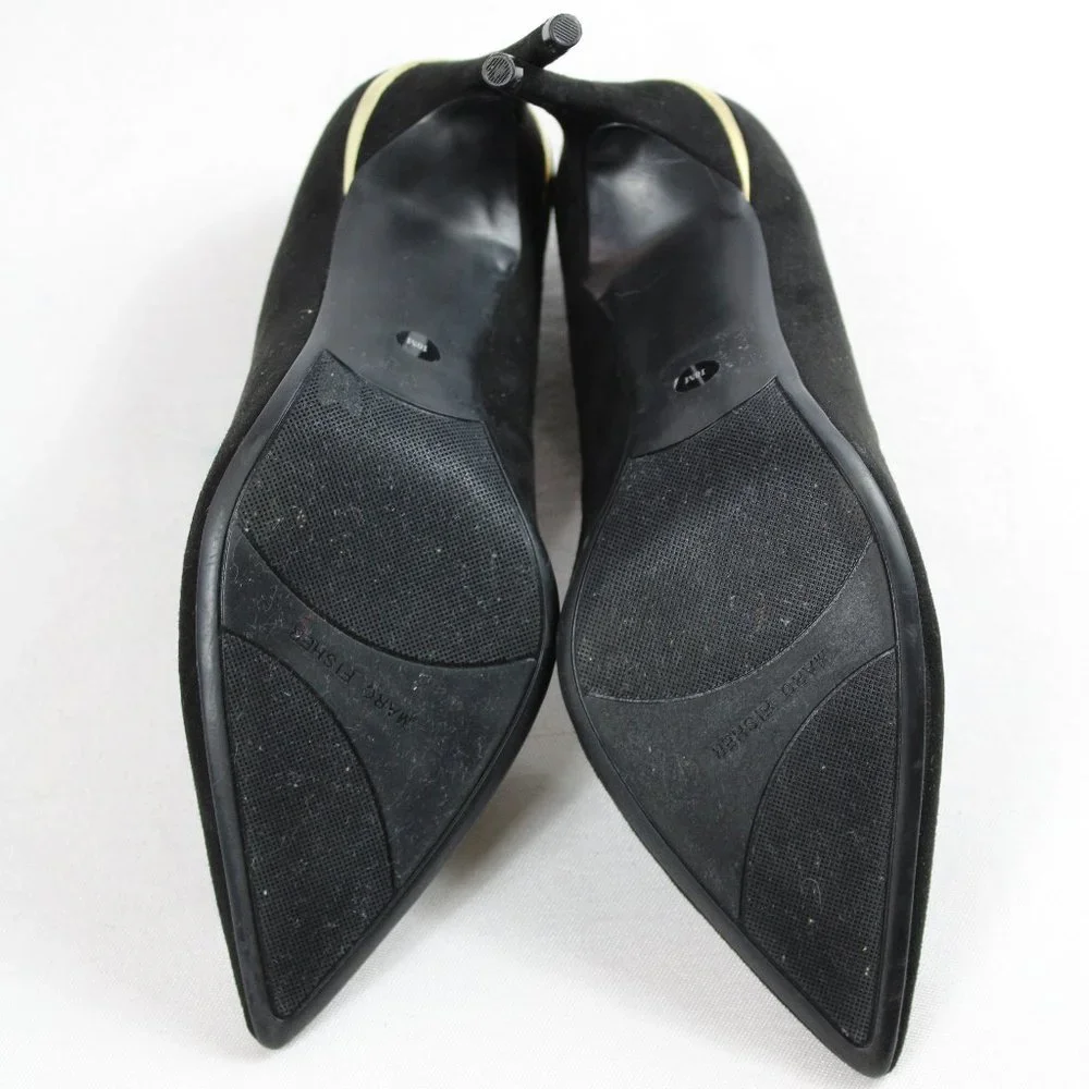 Marc Fisher MF Garick Gold Accent Stiletto Faux Suede Styling Heels, Siz… - Picture 6 of 7